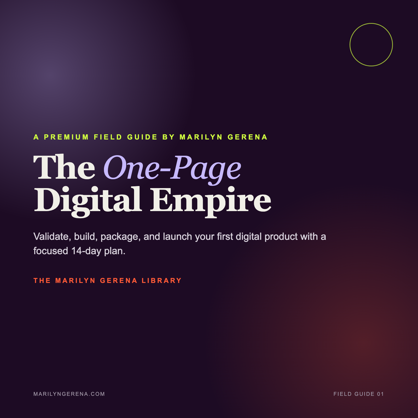Cover of The One-Page Digital Empire field guide